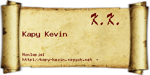 Kapy Kevin névjegykártya