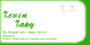 kevin kapy business card